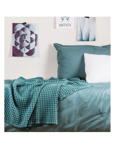 Plaid en Coton Bio Paros 100x140 - KADOLIS