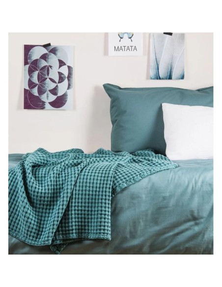 Plaid en Coton Bio Paros 100x140 - KADOLIS