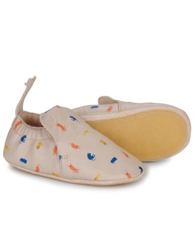 Chaussons cuir My Blu Chat avec semelle...