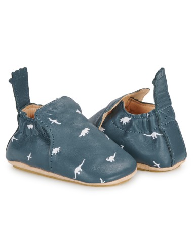 Chaussons cuir My Blu Dino avec semelle...
