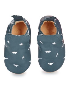 Chaussons cuir My Blu Dino avec semelle antidérapante -... 2