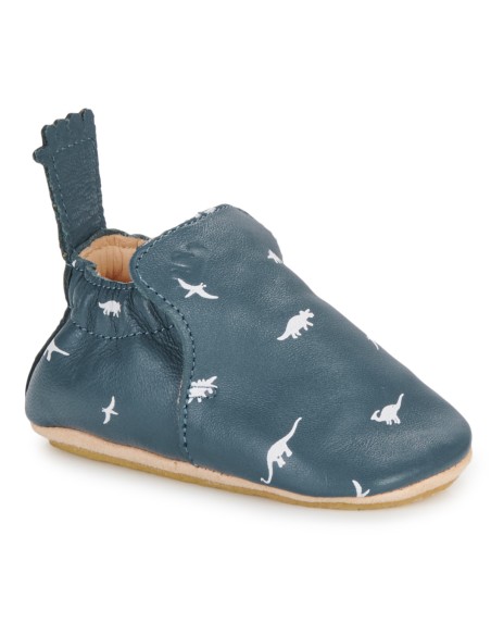 Chaussons cuir My Blu Dino avec semelle antidérapante - EASY PEASY