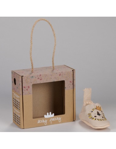 Chaussons cuir Blublu Lion avec semelle...