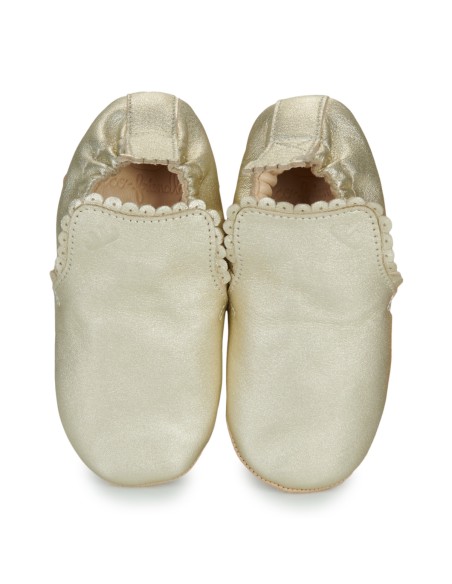 Chaussons cuir My Blu Dentelle avec semelle antidérapante - EASY PEASY