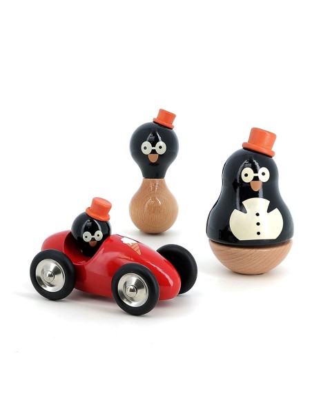 Hochet en bois Boizoos - René le pingouin - VILAC 1+