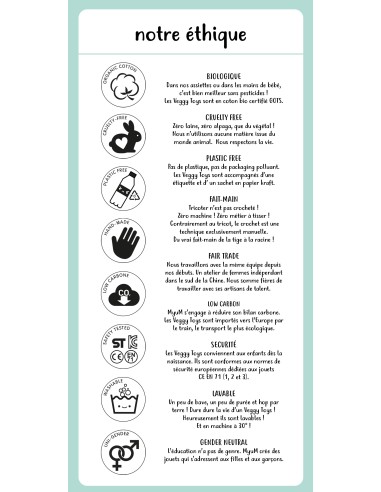 La carotte - doudou en coton bio - MYUM 0+