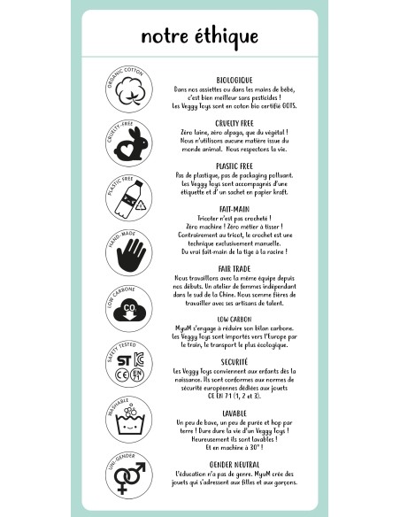 La carotte - doudou en coton bio - MYUM 0+