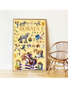 Poster pédagogique + 49 stickers LES CHEVAUX (7-12 ans) -... 2
