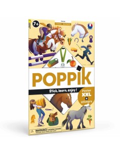 Poster pédagogique + 49 stickers LES CHEVAUX (7-12 ans) -...
