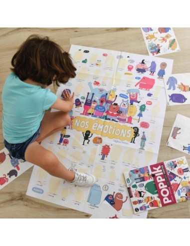 Poster pédagogique + 43 stickers NOS ÉMOTIONS...