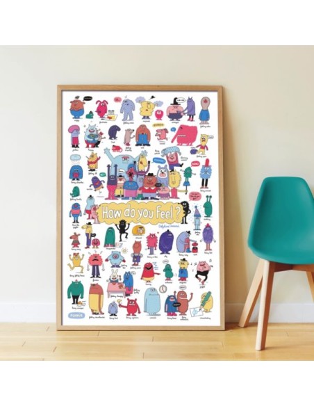 Poster pédagogique + 43 stickers NOS ÉMOTIONS (3-7 ans) - POPPIK