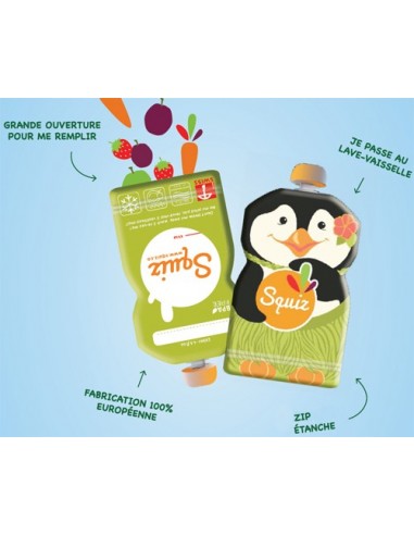 Gourde réutilisable 130ml lot de 3 - SQUIZ