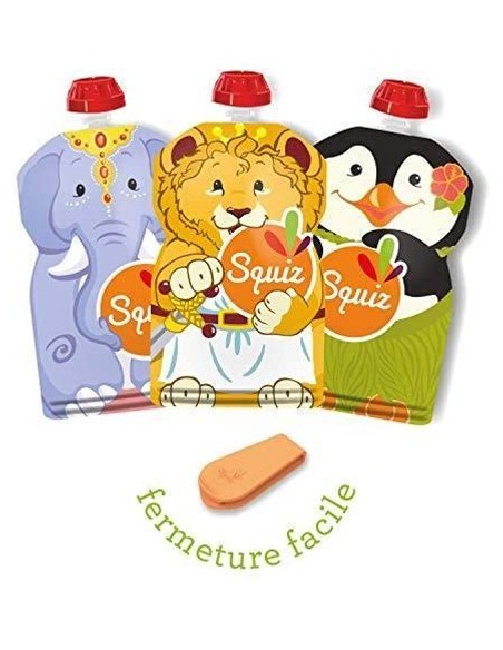 Gourde réutilisable 130ml lot de 3 - SQUIZ