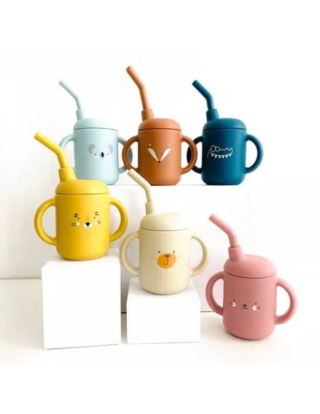 Verre / tasse à paille Bébé - Silicone - Les Petits Citrons