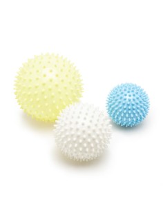 Set 3 balles hérisson blanc, bleu & jaune - RATATAM