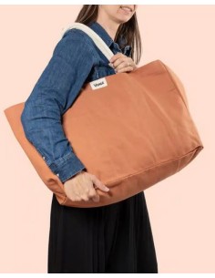 Grand sac cabas en coton bio - Terracota - VENGA