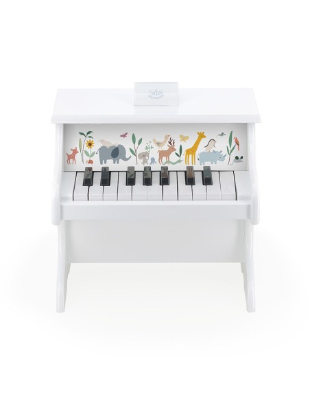Piano Blanc 18 touches avec partitions en bois - VILAC 3+