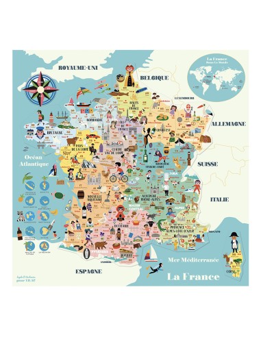 Carte de France magnétique Ingela Arrhenius  en...