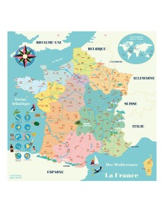 Carte de France magnétique Ingela Arrhenius  en bois... 2