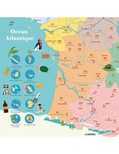 Carte de France magnétique Ingela Arrhenius  en...