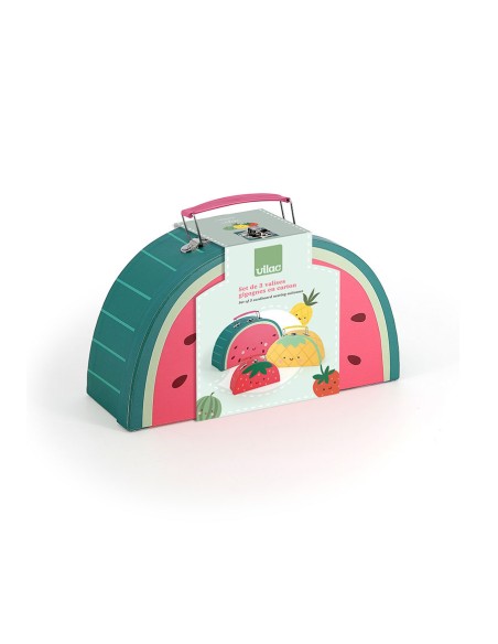 Set de 3 valisettes gigognes en carton, Les fruits gourmands - Sarah Betz