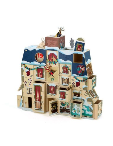 Calendrier de l’avent en bois, Maison à...