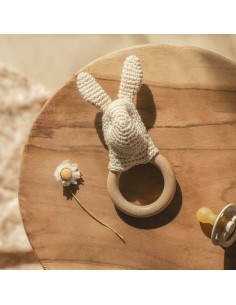 Hochet Lapin en crochet 100% coton bio MYUM