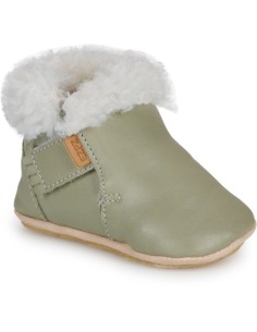 Chaussons cuir enfant Foumou - vert - EASY PEASY