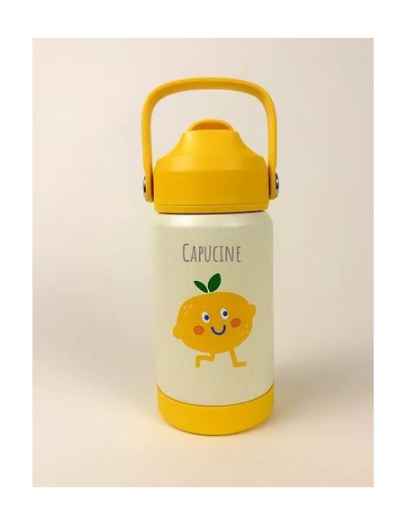 Gourde métal fruits 355 mL- Acier Inoxydable dès 18 mois - Les Petits Citrons