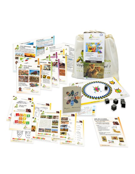 Box Voyageons en jouant ! - Kenya - ENVOYAJEUX 6+ - Made in France