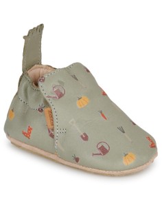 Chaussons cuir bébé enfant Blublu - Vert - EASY PEASY EZPZ