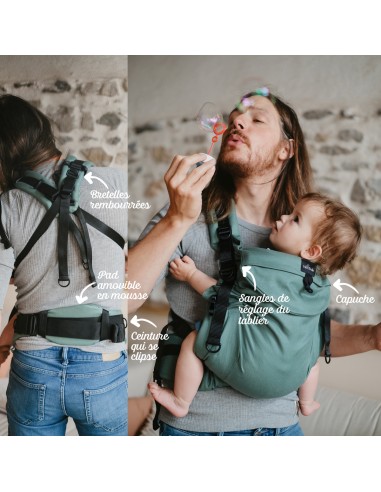 Néo+ Porte-bébé évolutif - de 3 mois à 3/4 ans...
