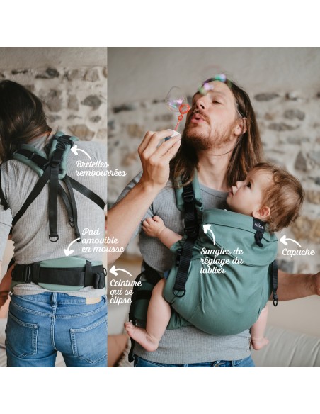 Néo+ Porte-bébé évolutif - de 3 mois à 3/4 ans - NEOBULLE