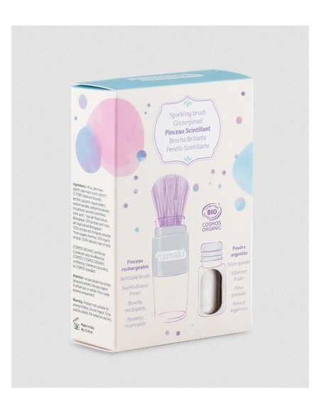 Poudre scintillante Argent et son pinceau magique - NAMAKI