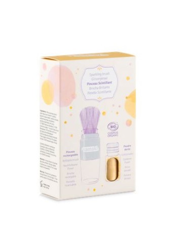 Poudre scintillante or et son pinceau magique -...