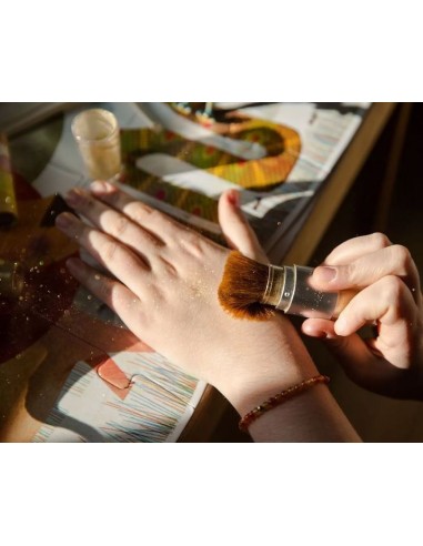 Poudre scintillante or et son pinceau magique -...