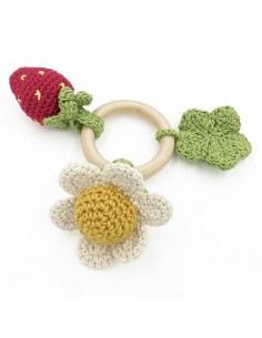 Teether & Hochet Printemps en crochet 100% coton bio MYUM