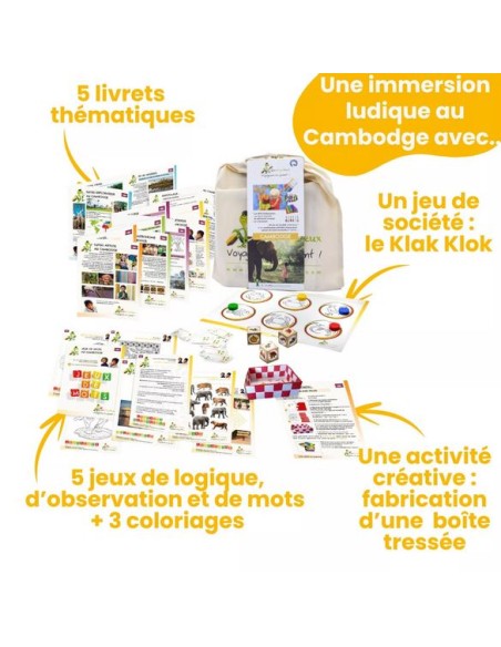 Voyageons en jouant ! - Cambodge - ENVOYAJEUX 6+ - Made in France