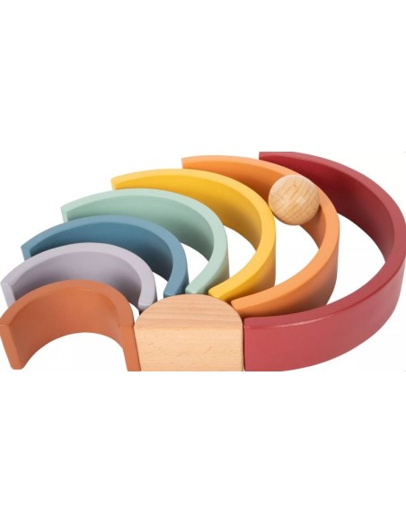 Blocs de construction en bois arc-en-ciel "Safari" - 12M+ - SMALL FOOT