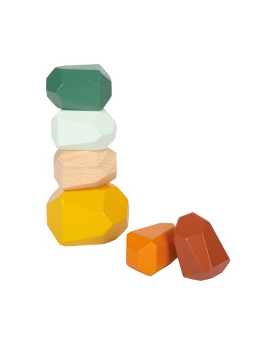 Pierres d'équilibre Montessori en bois - 24 M+...