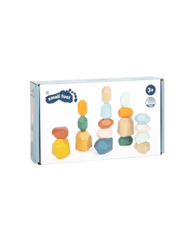 Pierres d'équilibre Montessori en bois - 24 M+...