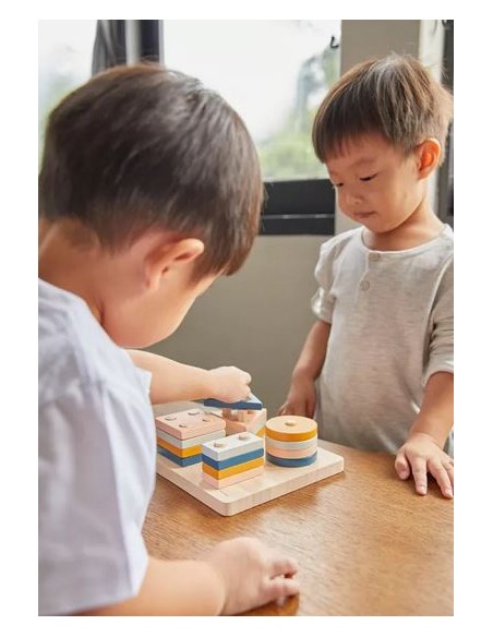 Empilages géométriques Couleurs Tendresse - PLAN TOYS