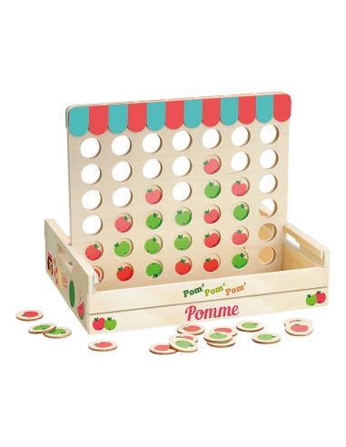 Pom pom pom pomme - Puissance 4 en bois - par...