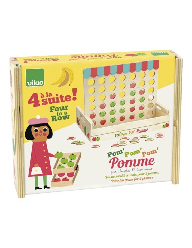 Pom pom pom pomme - Puissance 4 en bois - par...