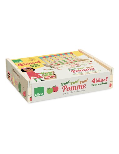 Pom pom pom pomme - Puissance 4 en bois - par...