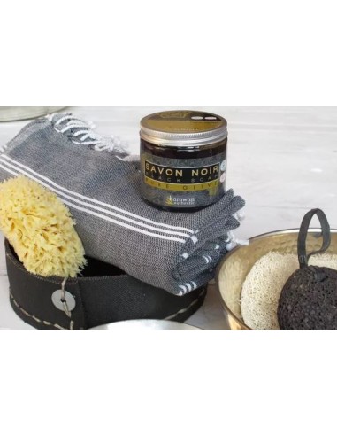 Duo Savon Noir et gant Kessa Hammam - Karawan