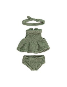 Ensemble vêtement tricot vert de poupée de 21cm -...