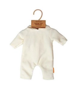 Pyjama coton beige avect bonnet pour poupée de 38cm -... 2