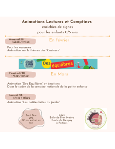 Animations Lectures et Comptines - de 0 à 5ans - avec...