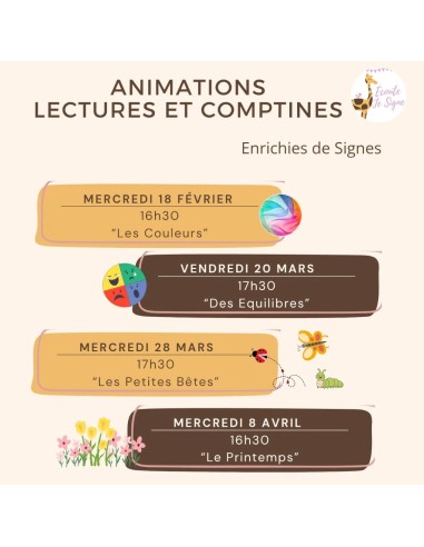 Animations Lectures et Comptines - de 0 à 5ans...
